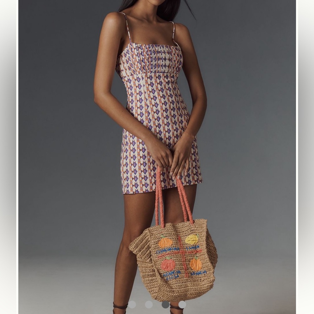 Anthropologie Mini Dress Maeve The Ophelia SIZE 12 Purple Orange NEW